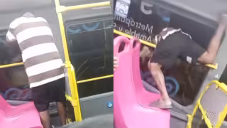 Pasajero desata altercado en un Va y Ven en Mérida y termina saltando por una ventana