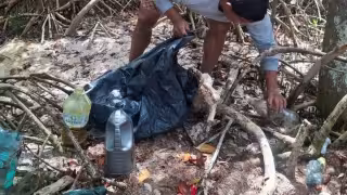 Detectan residuos de aceite de motor en el puerto de Río Lagartos durante jornada de limpieza