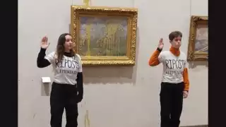 Activistas vandalizan cuadro de Monet en el Museo de Bellas Artes de Lyon. VIDEO