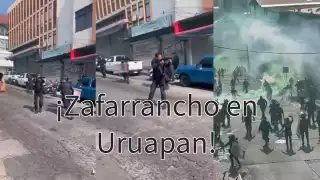 Los policías dispararon gas lacrimógeno para replegar a los inconformes