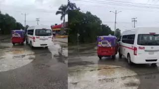 El chofer intentó ganarle el paso al otro vehículo.