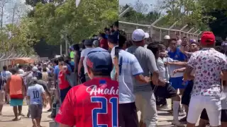 El campo de futbol se convirtió en un rin de pelea