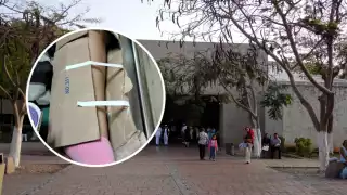 La mujer sufrió una fractura, donde en el hospital T1 le pusieron cartón en la pierna