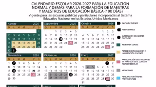Calendario escolar SEP 2026-2027: clases inician el 31 de agosto y habrá 16 días sin actividades regulares