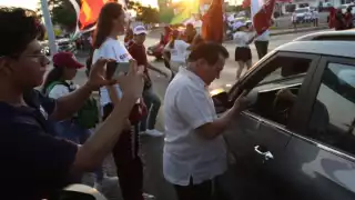 Joaquín Díaz Mena "Huacho" desarrolló un volanteo en Mérida