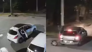 El bebé fue dejado en el pavimento antes de que los ladrones escaparan