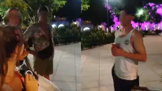 Mujer divide opiniones luego de enfrentar a extranjeros en la Plaza Grande de Mérida por beber cerveza