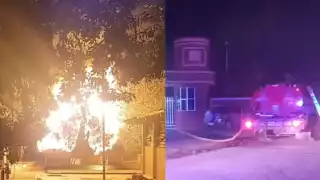 Incendio destruye palapa en el interior de secundaria en José María Morelos