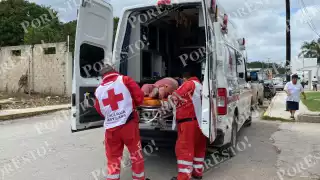 Ante esta situación se trasladó al lugar, una ambulancia de la Cruz Roja, delegación Felipe Carrillo Puerto