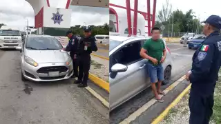 Elementos de seguridad detuvieron el vehículo en la carretera Chetumal-Bacalar
