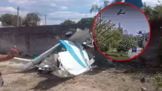 La avioneta desprendió varios cables antes de desplomarse al Poniente de Mérida