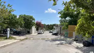 Una de las extremidades sobresalía del interior del contenedor de basura