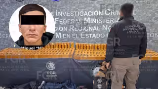 FGR detiene a hombre en aeropuerto de Nuevo León; llevaba 189 botellas con cocaína