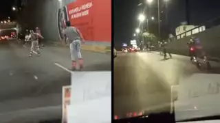 Varios automovilistas se sorprendieron ante la presencia de los patinadores
