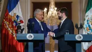 El presidente de México, Andrés Manuel López Obrador y Gabriel Boric, su similar de Chile