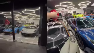 La cochera con autos lujosos y caros se encuentra en la ciudad de Mérida