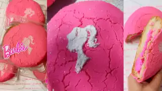 Este pan tradicional con un toque de Barbie está siendo un éxito en Morelia y las redes sociales. Foto: Especial