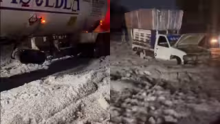 ¡Se hace hielo la México-Pachuca! Intensa granizada sorprende a los automovilistas: VIDEOS