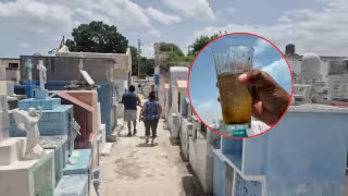 Alertan por riesgo de dengue en el cementerio antiguo de Champotón debido al agua acumulada