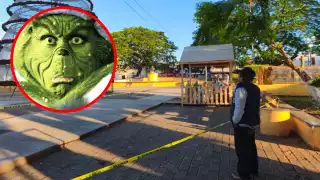 ¿El Grinch en Peto? Cortan cables de las series luminosas días antes del encendido del árbol navideño