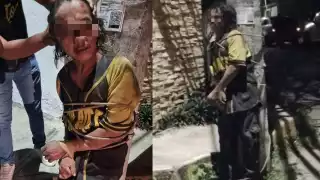 El hombre fue amarrado a un poste de la CFE en Tizimín