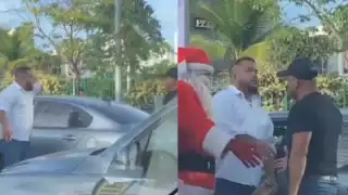 Santa logró que los hombres que discutían se den la mano como señal de paz