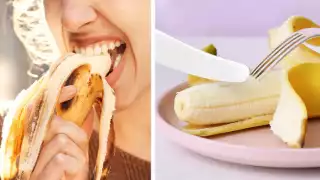 ¡A la Martha Debayle! Mujer se viraliza por enseñar a comer un plátano con cubiertos