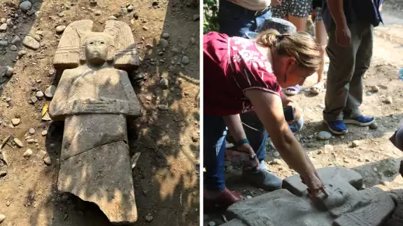 Es la segunda pieza descubierta en la comunidad de Hidalgo de Amajac Es la segunda pieza descubierta en la comunidad de Hidalgo de Amajac