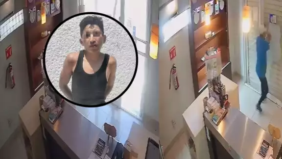 El sospechoso identificado como Jonás “N”, quien es señalado por el delito de robo con violencia