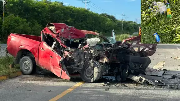 Tripulantes de una camioneta, chocaron por alcance contra un volquete, en la vía federal 307 Tripulantes de una camioneta, chocaron por alcance contra un volquete, en la vía federal 307