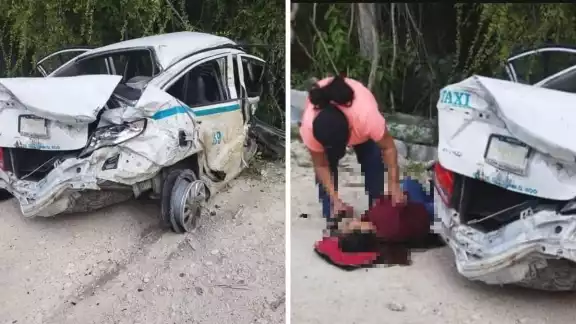 La mujer lesionada iba de copiloto del taxista