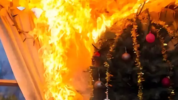 El árbol de Navidad se incendió por un cortocircuito El árbol de Navidad se incendió por un cortocircuito