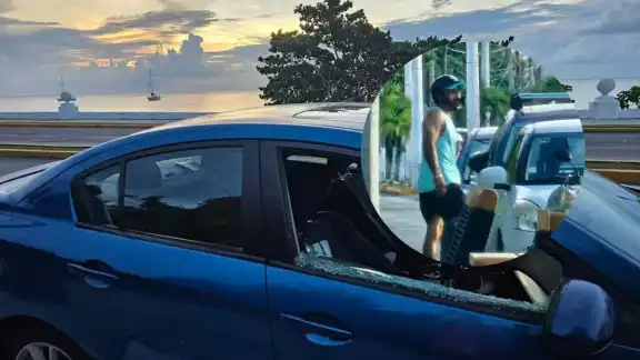 La afectada publicó fotos de quien le rompió el vidrio