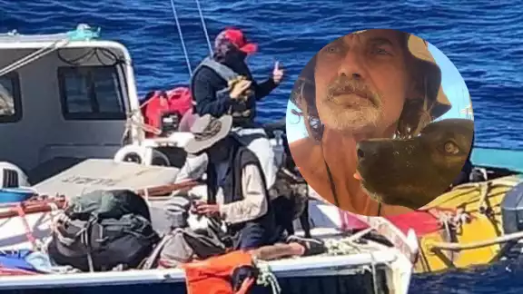 El hombre y su perrito sobrevivieron comiendo pescado crudo y tomando agua de lluvia El hombre y su perrito sobrevivieron comiendo pescado crudo y tomando agua de lluvia