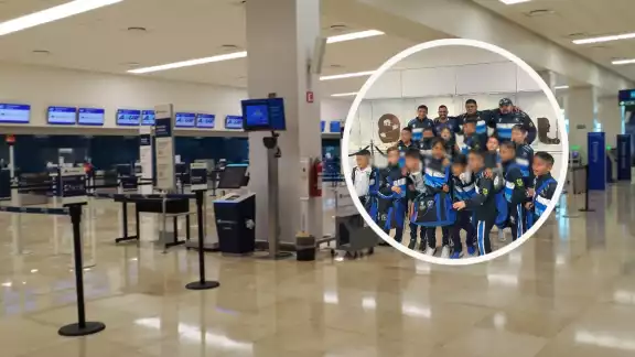 Los niños viajan para un torneo nacional de futbol en Tamaulipas
