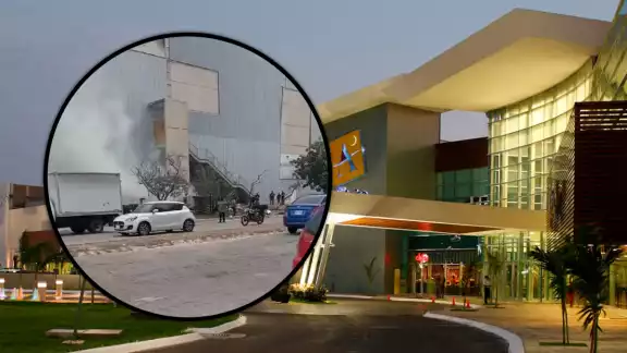 El fuego en Plaza Altabrisa logró ser controlado El fuego en Plaza Altabrisa logró ser controlado