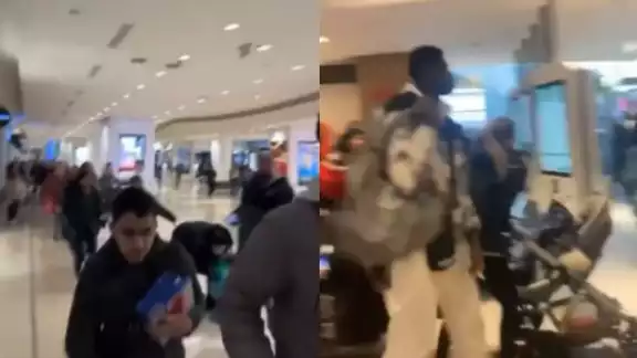 El hombre se arrojó del segundo piso dentro de la plaza en París