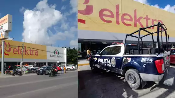 Hombres armados irrumpen un Elektra en Cancún y despojan de su dinero a un cliente
Hombres armados irrumpen un Elektra en Cancún y despojan de su dinero a un cliente