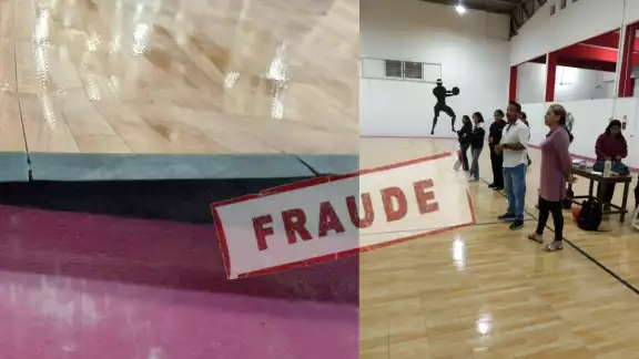 En el gimnasio ubicado en la avenida Insurgentes colocaron duela sintética que pone en peligro a deportistas En el gimnasio ubicado en la avenida Insurgentes colocaron duela sintética que pone en peligro a deportistas