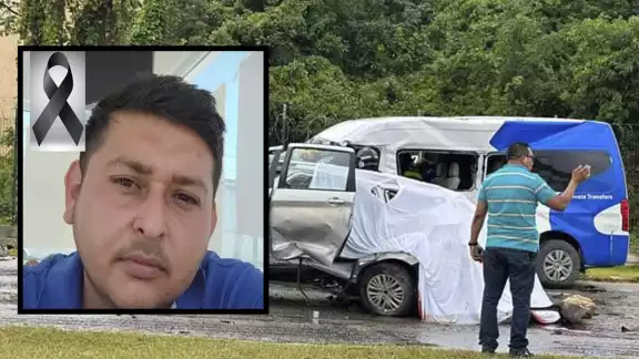 Freddy estaba parado en la carretera porque se había detenido para almorzar al interior del vehículo