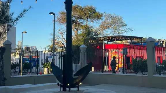 Así luce el ancla que fue hallada en el Malecón de Progreso Así luce el ancla que fue hallada en el Malecón de Progreso