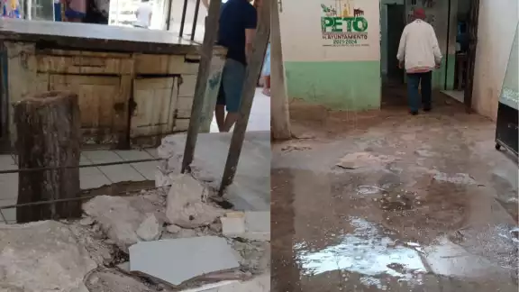 Pobladores piden reparación de los inmuebles del mercado principal.