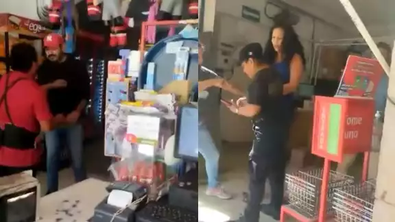 La pareja fue detenida por los empleados