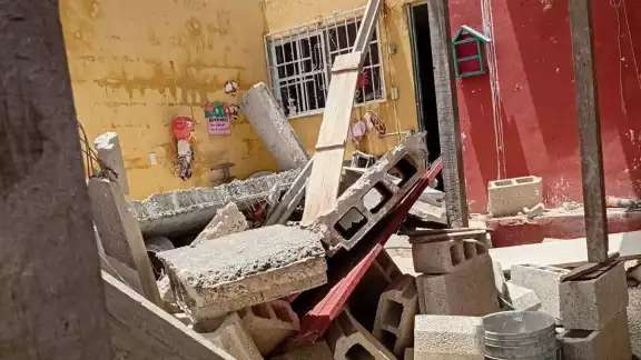 El derrumbe ocurrió en Villas de Oriente, Kanasín El derrumbe ocurrió en Villas de Oriente, Kanasín