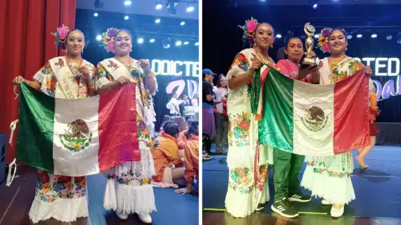 Las jóvenes originarias de Chablekal conquistaron al público al ritmo de jarana
