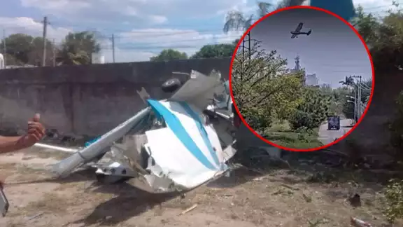 La avioneta desprendió varios cables antes de desplomarse al Poniente de Mérida La avioneta desprendió varios cables antes de desplomarse al Poniente de Mérida