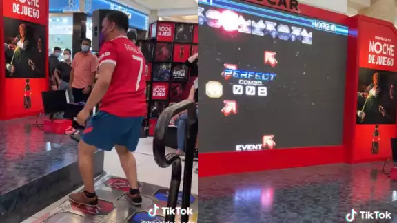 El hombre hizo una coreografía perfecta de Pump It Up