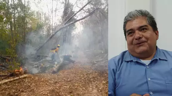 En el ejido 5 de febrero hay 54 combatientes de fuego en labores