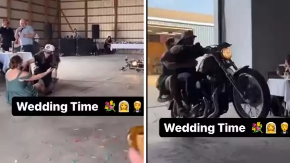 El motociclista quiso arreglar todo con un baile pero fue rechazado por la novia El motociclista quiso arreglar todo con un baile pero fue rechazado por la novia