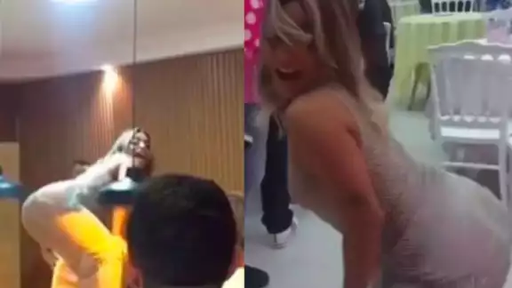 Mamá que 'perreo' en fiesta infantil en Brasil, ahora lo hace sobre una mesa